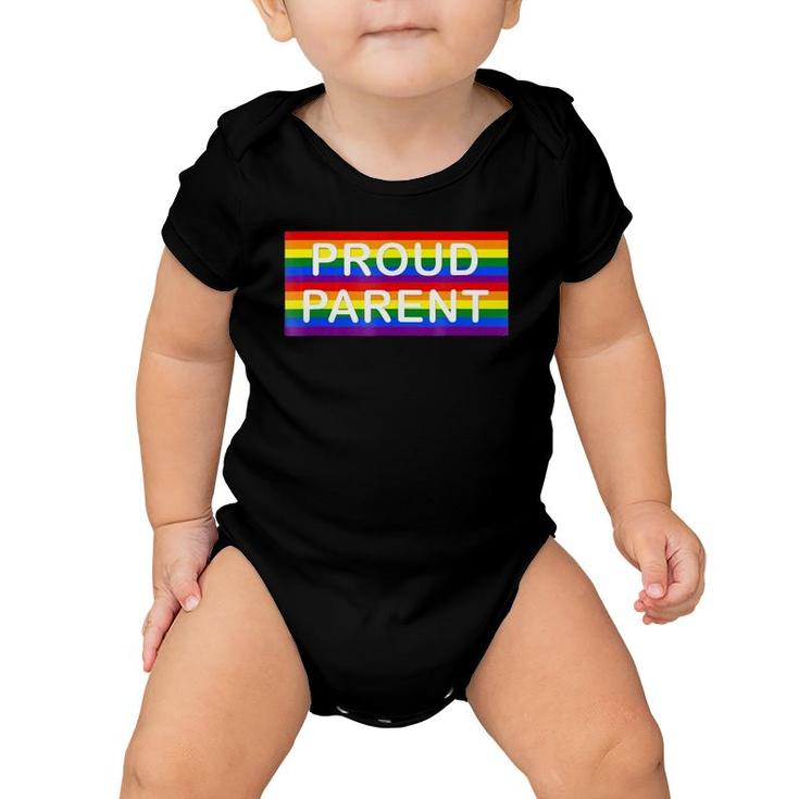 Proud Parent Lgbt Rainbow Flag Mom Dad Baby Onesie