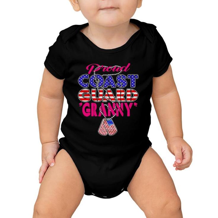Proud Us Coast Guard Granny Dog Tags Military Grandmother Baby Onesie