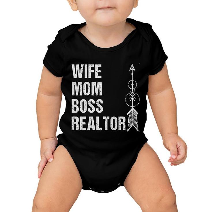Realtor Mom Wife Mom Boss Realtor Funny Baby Onesie