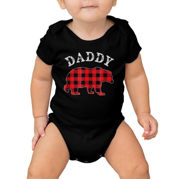 Red Plaid Daddy Bear Buffalo Matching Family Pajama Baby Onesie
