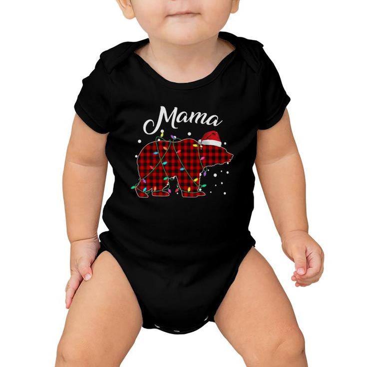 Red Plaid Mama Bear Matching Buffalo Pajama Baby Onesie