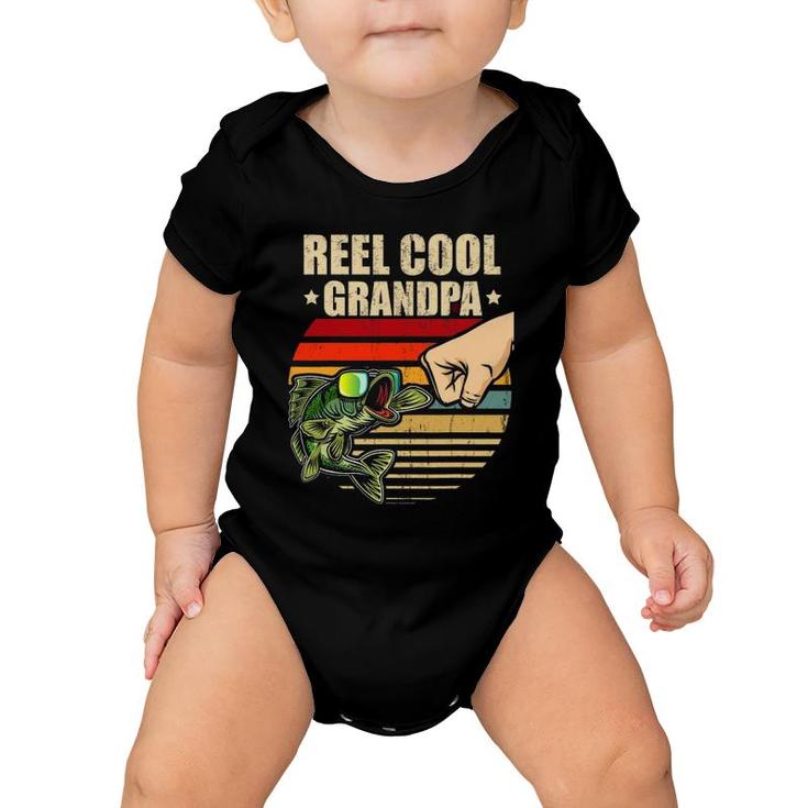 Reel Cool Grandpa Retro Fishing Father's Day Gift Fist Bump Baby Onesie