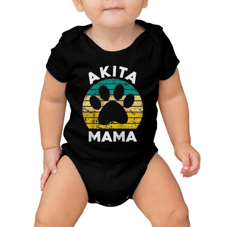 Retro Akita Mama Gift Akita Dog Owner Mother Pet Mama Raglan Baseball Tee Baby Onesie