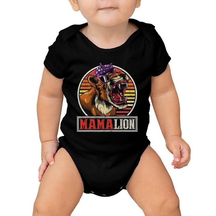 Retro Zoo Keeper Mommy Gift Jungle Animal Family Mama Lion Baby Onesie