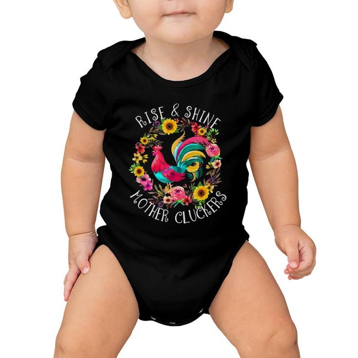 Rise & Shine Mother Cluckers Funny Farm Rooster Baby Onesie