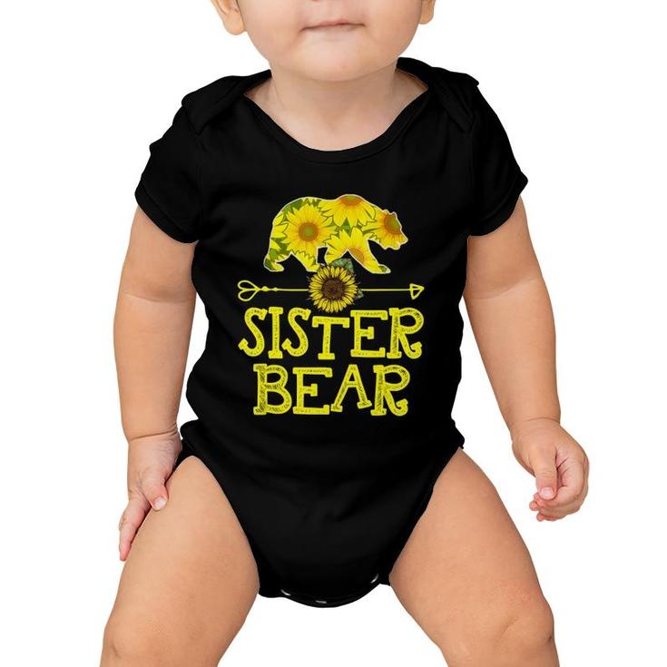 Sister Bear Sunflower Funny Mother Father Gift Baby Onesie