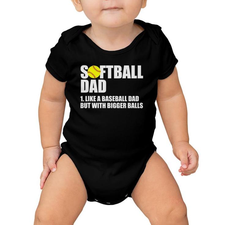 Softball Dad Definition Funny Baby Onesie