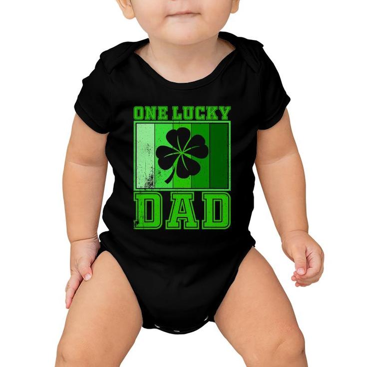 St Patrick's Day One Lucky Dad  Vintage Father Gift Baby Onesie