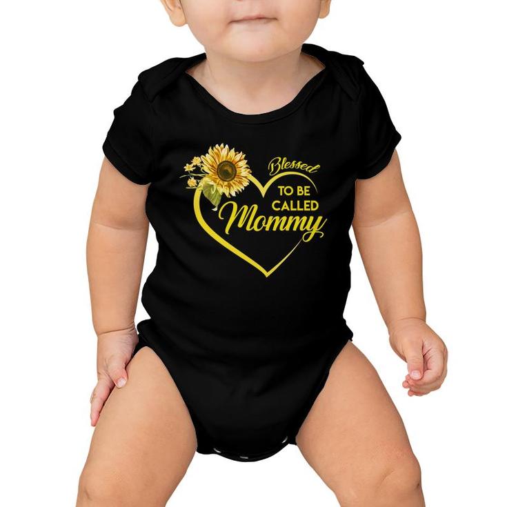 Sunflower Blessed To Be Called  Mommy Baby Onesie