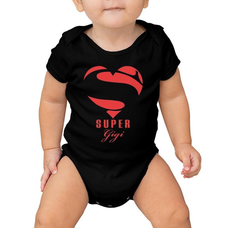 Super Gigi Superhero Gift Mother Father Day Baby Onesie