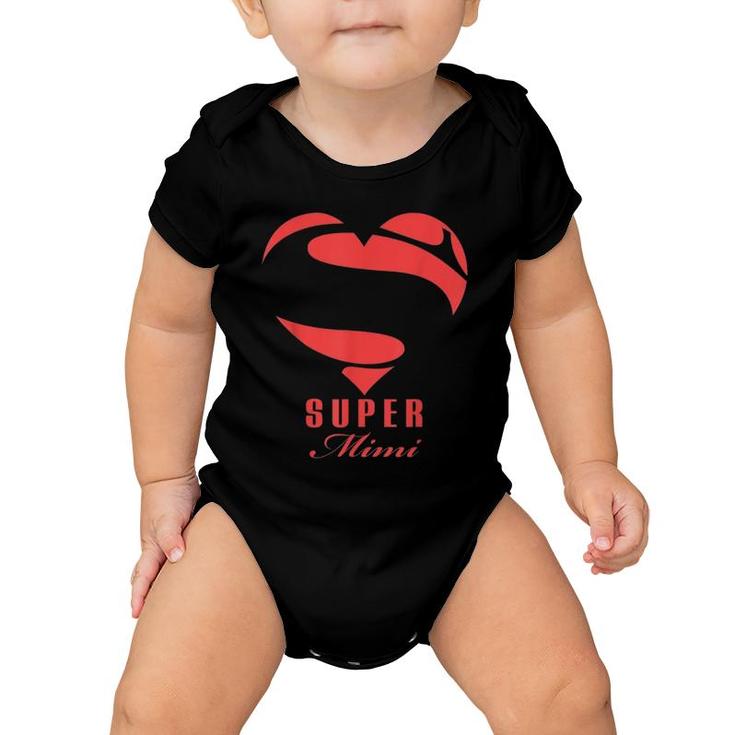 Super Mimi Superhero Mimi Gift Grandma Baby Onesie