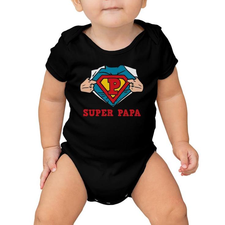Superhero Papa Great For Dad Baby Onesie