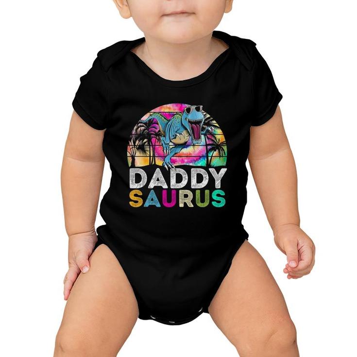 Tie Dye Daddysaurus Dinosaur Daddy Saurus Family Matching Baby Onesie