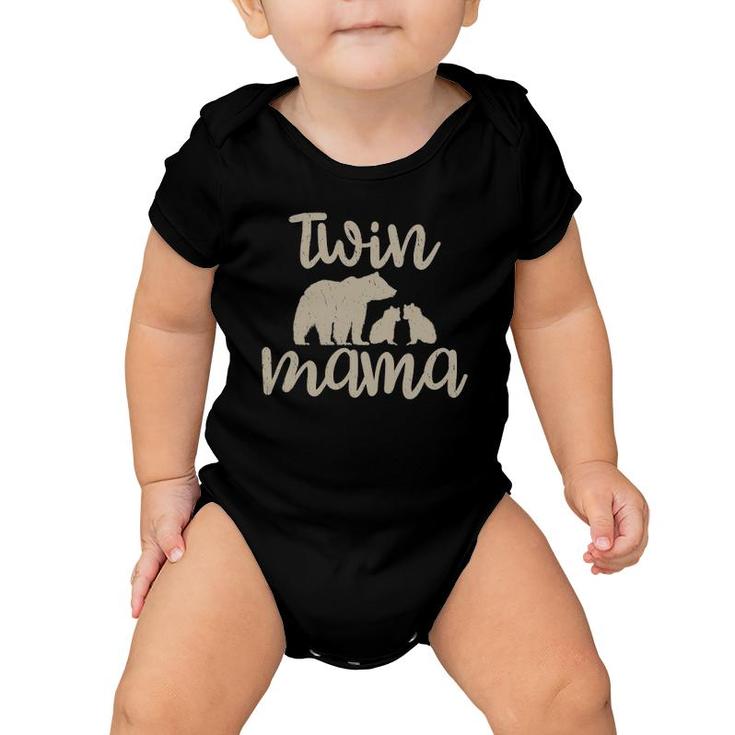 Twin Mama Beautiful Mothers Day  Design For Women Baby Onesie