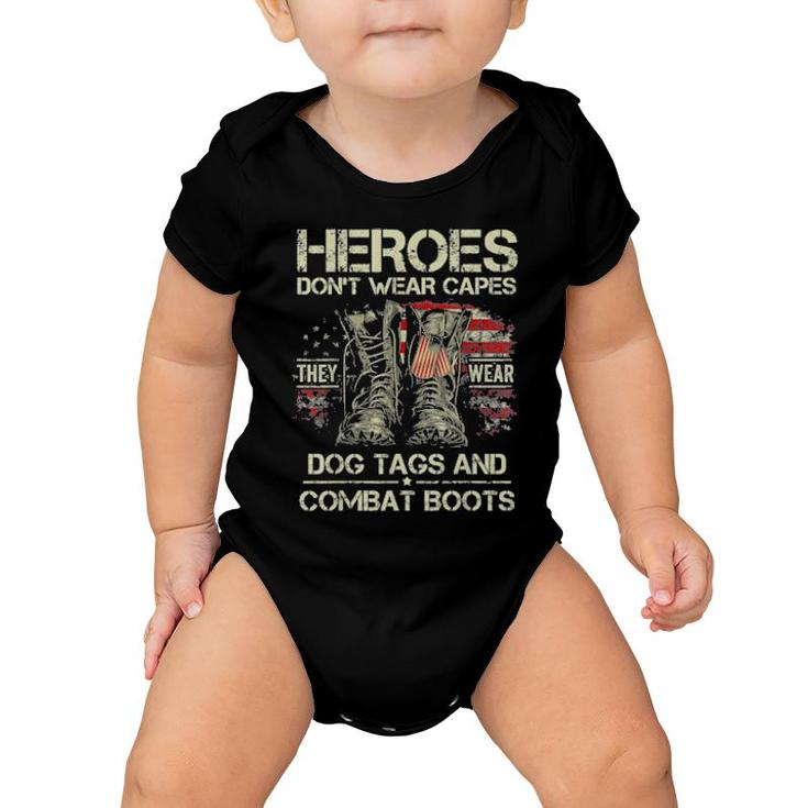 Us Flag Veterans Day I’M A Hero A Dad Grandpa And A Veteran Tee  Baby Onesie
