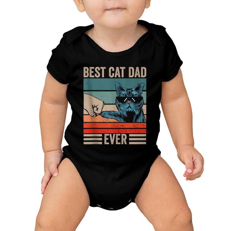 Vintage Best Cat Dad Ever Bump Fist Father's Day Gifts Tank Top Baby Onesie