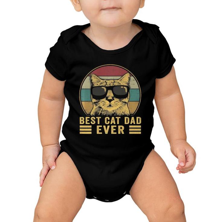 Vintage Best Cat Dad Ever Bump Fit  Baby Onesie