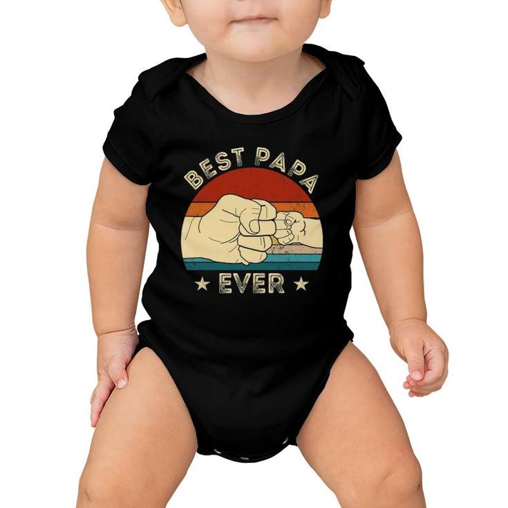 Vintage Best Papa Ever Fist Bump Funny Grandpa Father's Day Baby Onesie
