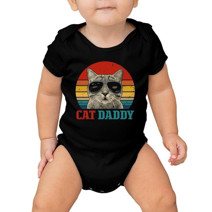 Vintage Cat Daddy Cat Father Husband Cat Lover Animal Lover Baby Onesie