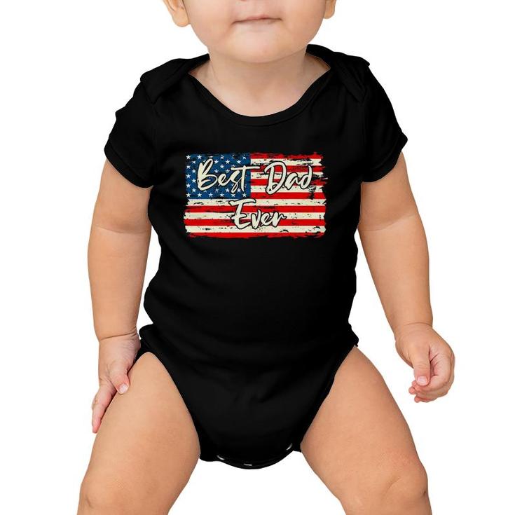 Vintage Flag Father's Day Or 4Th Of July Baby Onesie