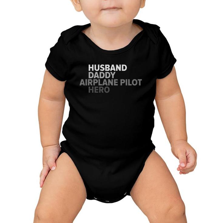 Vintage Husband Daddy Airplane Pilot Hero Funny Father's Day Baby Onesie