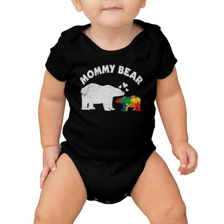 Vintage Mommy Bear Mother Autistic Kids Autism Awareness Mom  Baby Onesie