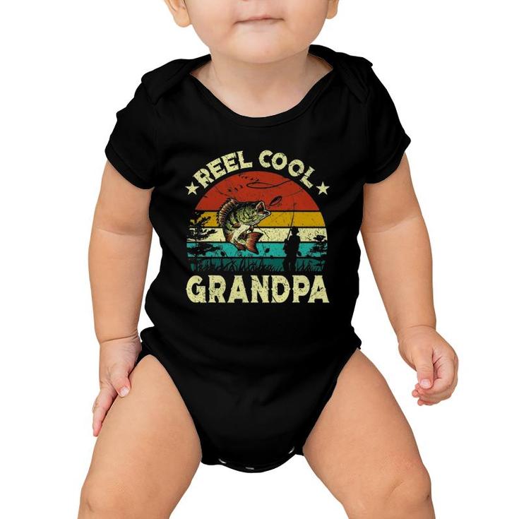 Vintage Reel Cool Grandpa Fish Fishing Father's Day Baby Onesie
