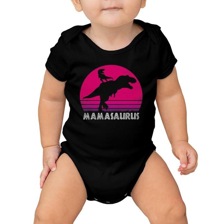 Vintage Retro 1 Kid Mamasaurus Sunset Funny Gift For Mother Baby Onesie