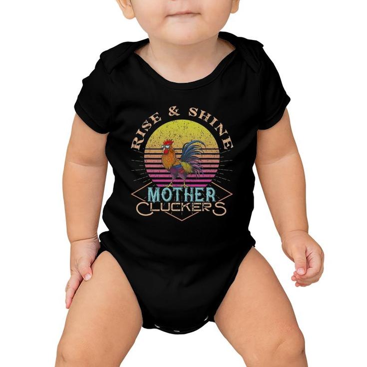 Vintage Rooster Rise & Shine Mother Cluckers Baby Onesie