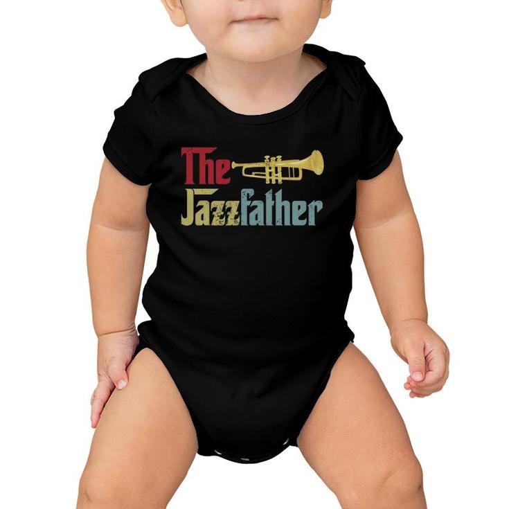 Vintage The Jazzfather Happy Father's Day Trumpet Player Baby Onesie