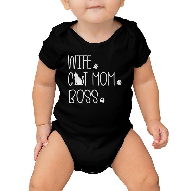 Wife Cat Mom Boss Special Gift For Wife Mother's Day Baby Onesie