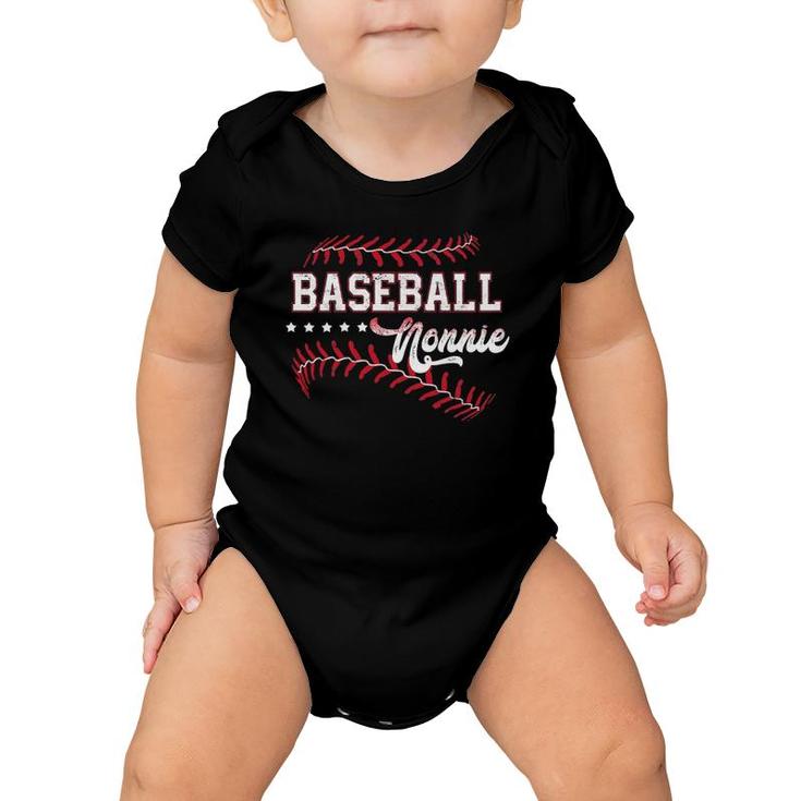 Womens Baseball Nonnie Funny Baseball Nonnie Mother's Day Gift Baby Onesie