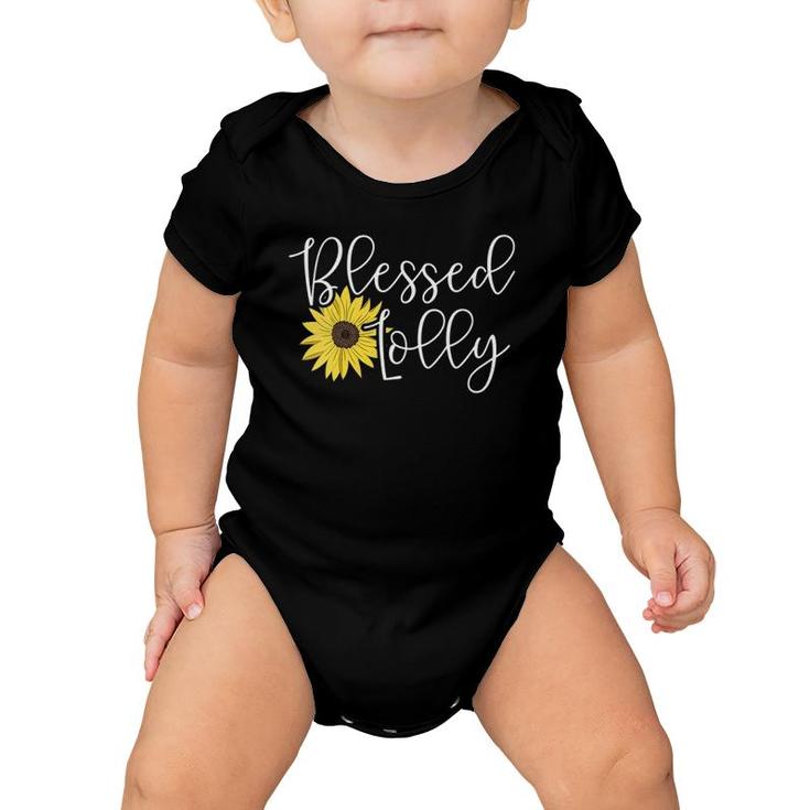 Womens Blessed Lolly For Grandmother Sunflower Baby Onesie