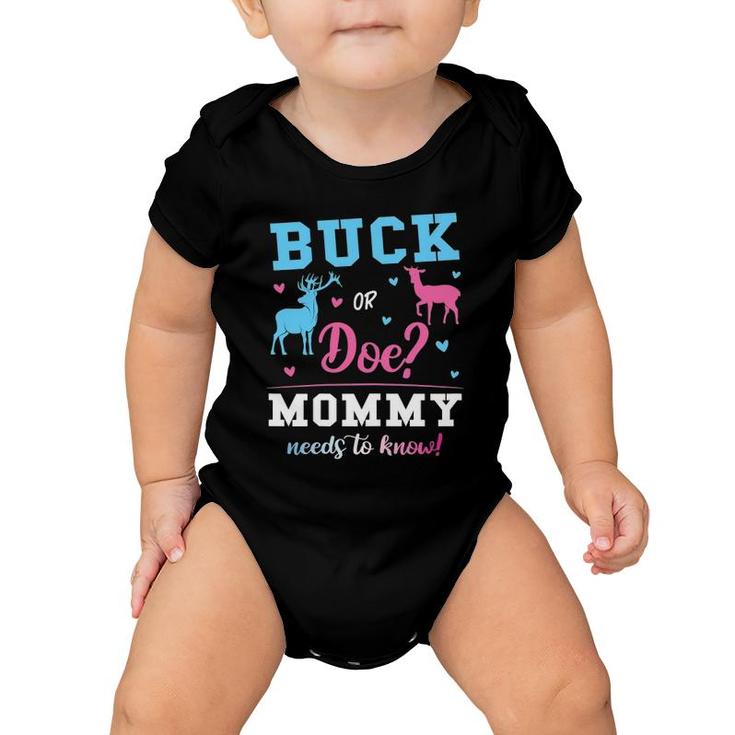 Womens Buck Or Doe Mommy Gender Reveal Pink Or Blue Baby Onesie