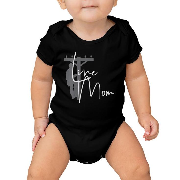 Womens Cute Line Mom - Electrical Lineman's Mom  Baby Onesie