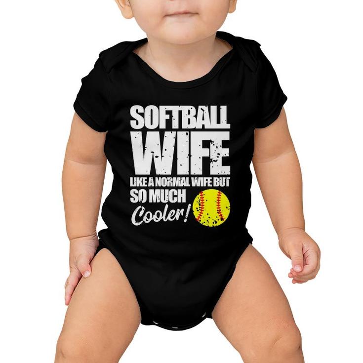 Womens Fastpitch Softball Funny Mom Baby Onesie