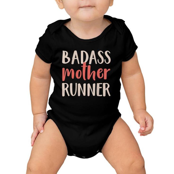 Womens Funny Tanks For Runners Gift Mom Badass Mother Runner Baby Onesie