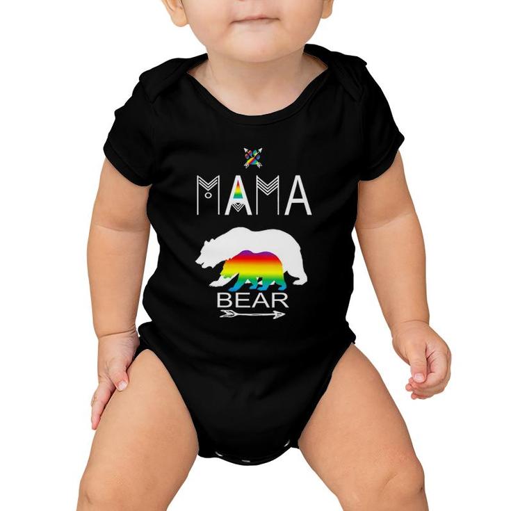 Womens Gay Pride Mama Bear For Moms Of A Gay Child Cool Gift  Baby Onesie