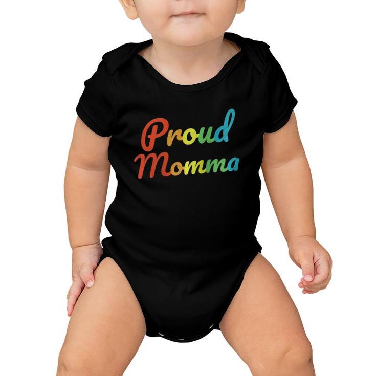 Womens Gay Pride  Proud Momma Lgbt Mom Parent Mothers Day 2021 Raglan Baseball Tee Baby Onesie