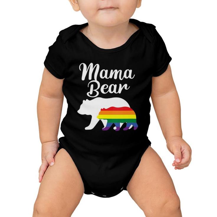 Womens Mama Bear Lgbtq Rainbow Bear Family Support Gift Baby Onesie