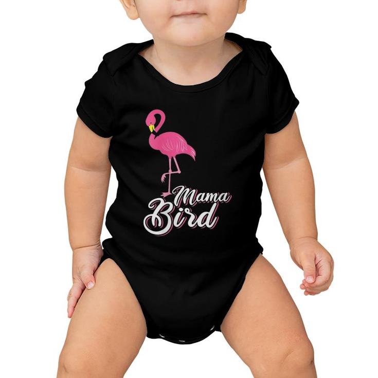 Womens Mama Bird Tee Novelty Flamingo Lover Gift Idea For Women Baby Onesie