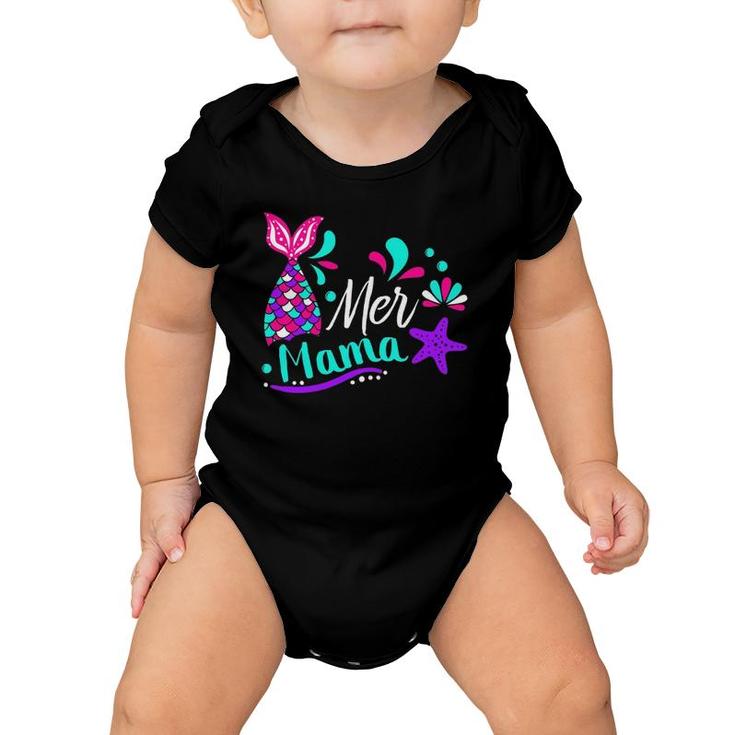 Womens Mer Mama Funny Cute Mermaid For Moms Mother's Day  Baby Onesie