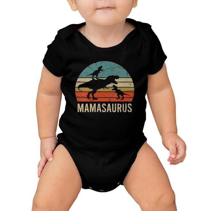 Womens Mommy Mom Mama Dinosaur Funny 2 Two Kid Mamasaurus 2020 Gift  Baby Onesie