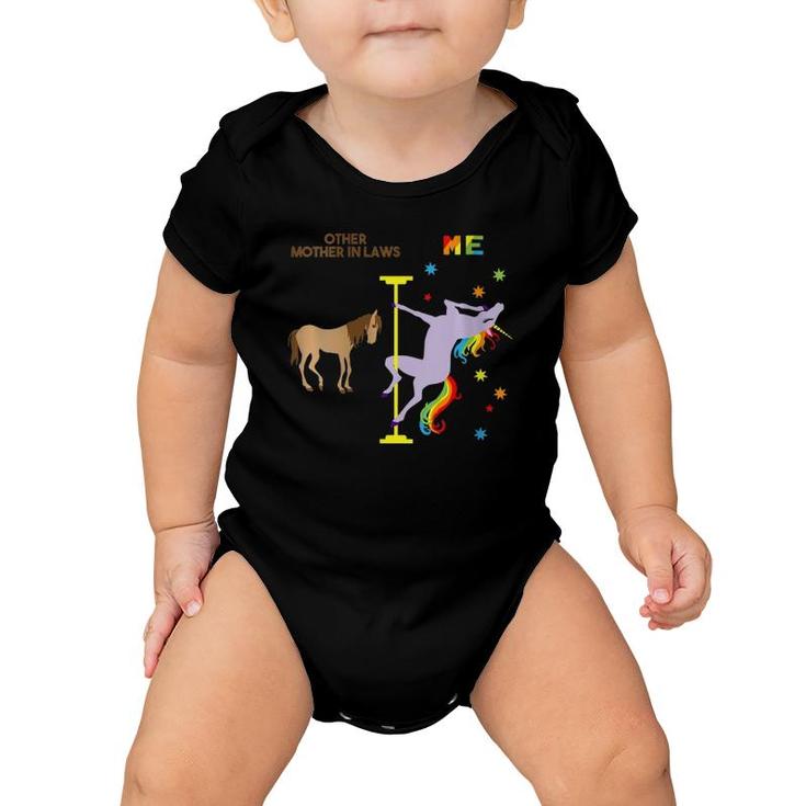 Womens Mother In Law Unicorn  Funny Rainbow Gifts For Mom Baby Onesie