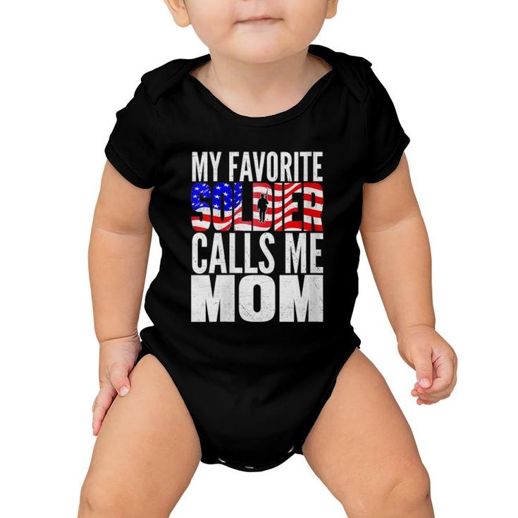 Womens My Favorite Soldier Calls Me Mom Proud Army Mom Mother Gifts V-Neck Baby Onesie