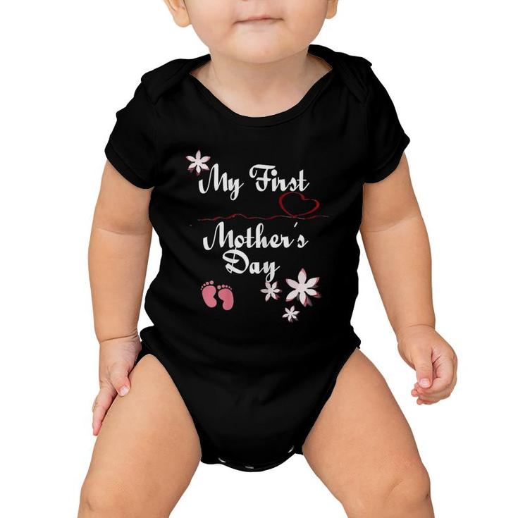 Womens My First Mother's Day Pregnancy Announcement Mom To Be Baby Onesie