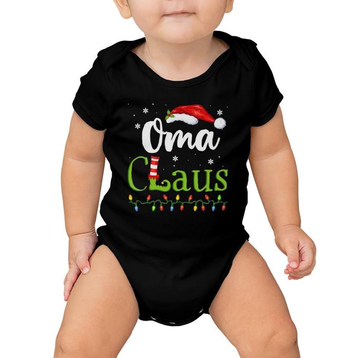 Womens Oma Claus Funny Grandma Santa Pajamas Christmas Gift Idea V-Neck Baby Onesie