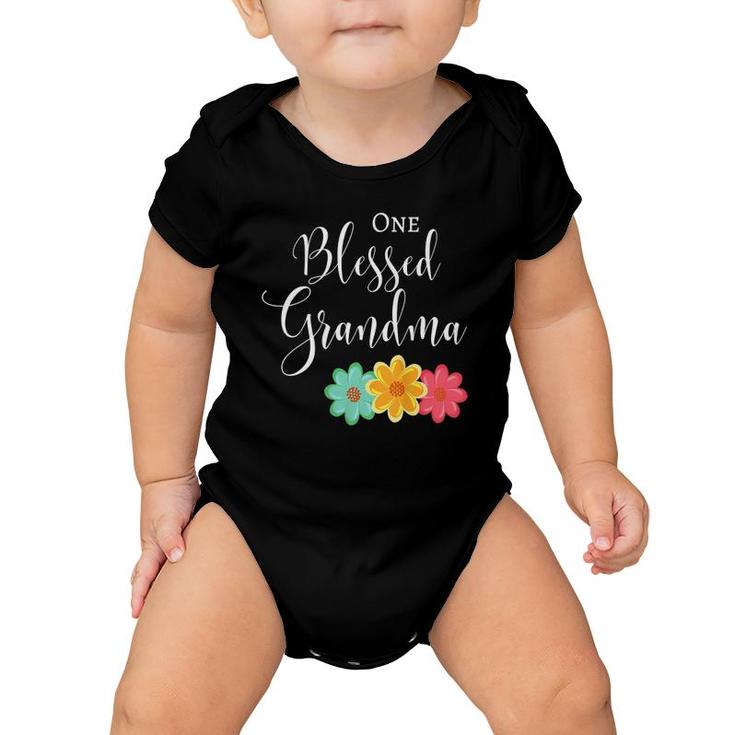 Womens One Blessed Grandma Gift For Grandmother  Baby Onesie