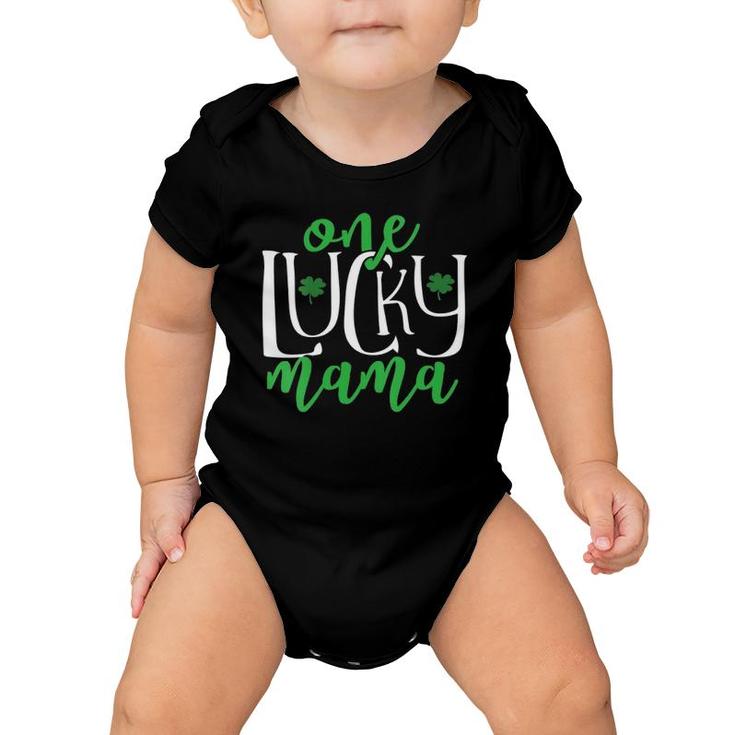 Womens One Lucky Mom Womens St Patrick's Day For Mother Pregnant Mom V-Neck Baby Onesie