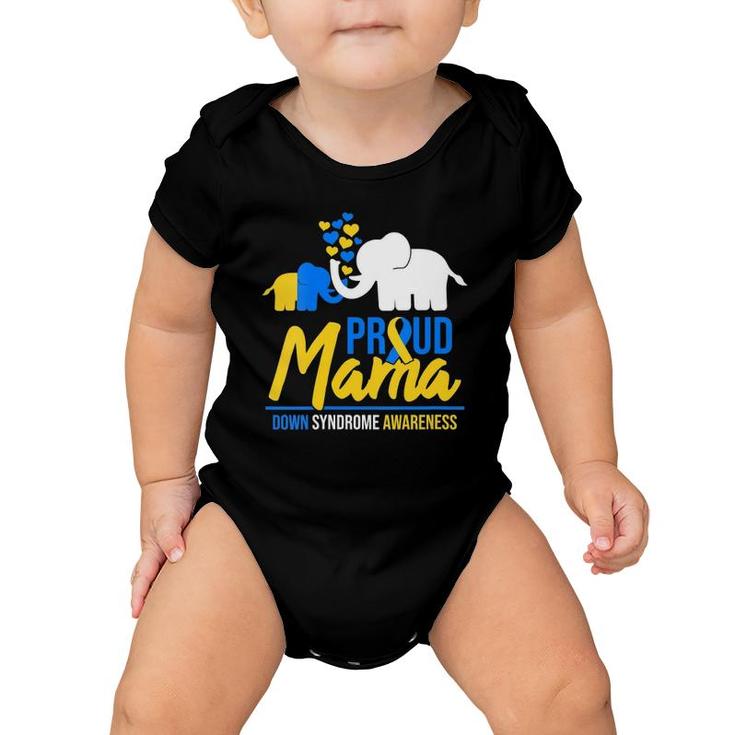 Womens Proud Mama Mom Down Syndrome Awareness Day Cute Elephant T21 V-Neck Baby Onesie